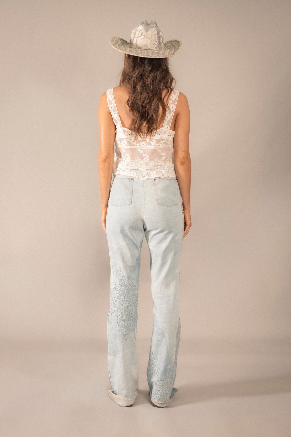 Lavender Lace Denim Pant