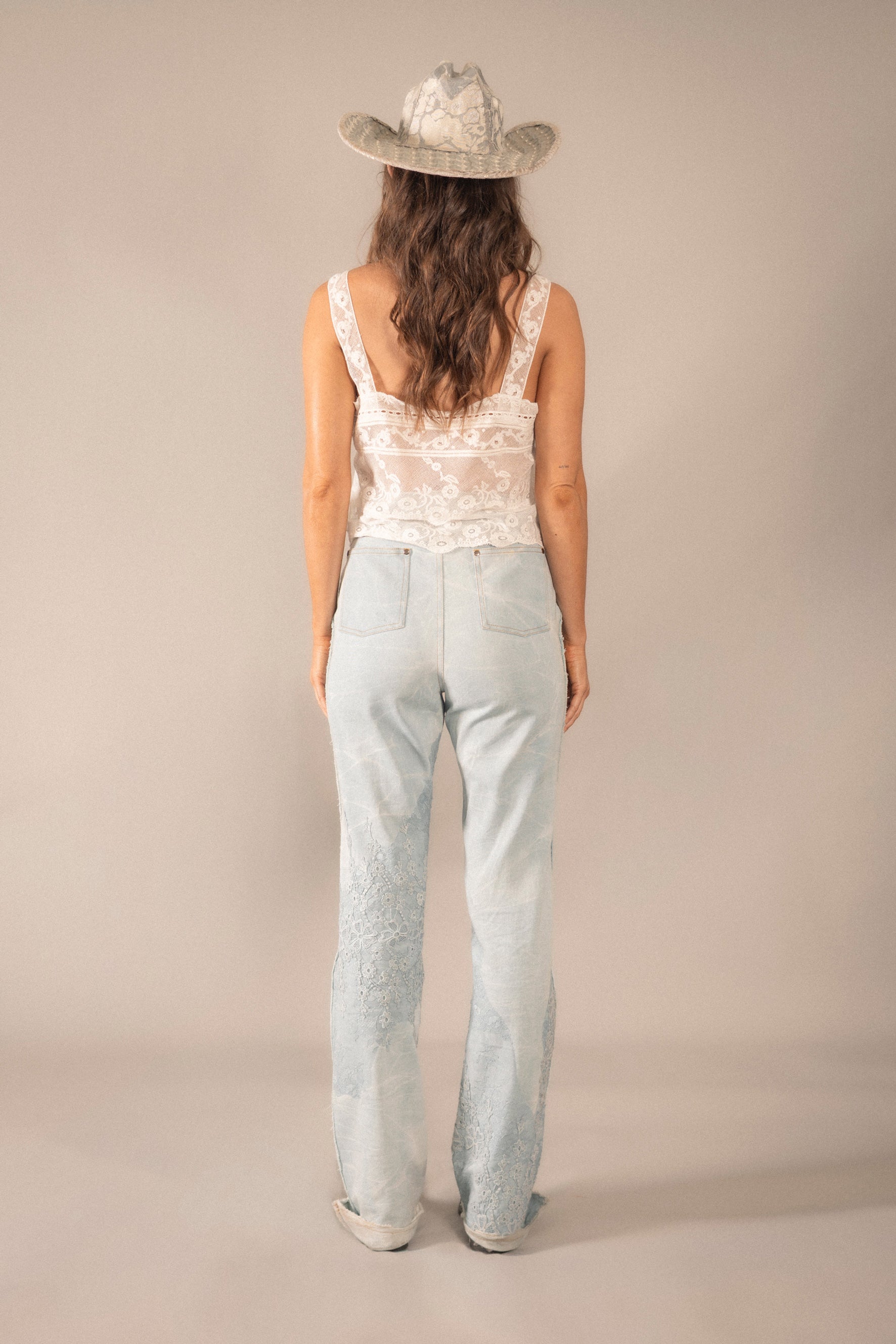 Lavender Lace Denim Pant
